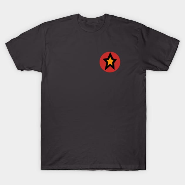 Small Gold Star Red Circle Graphic T-Shirt by ellenhenryart